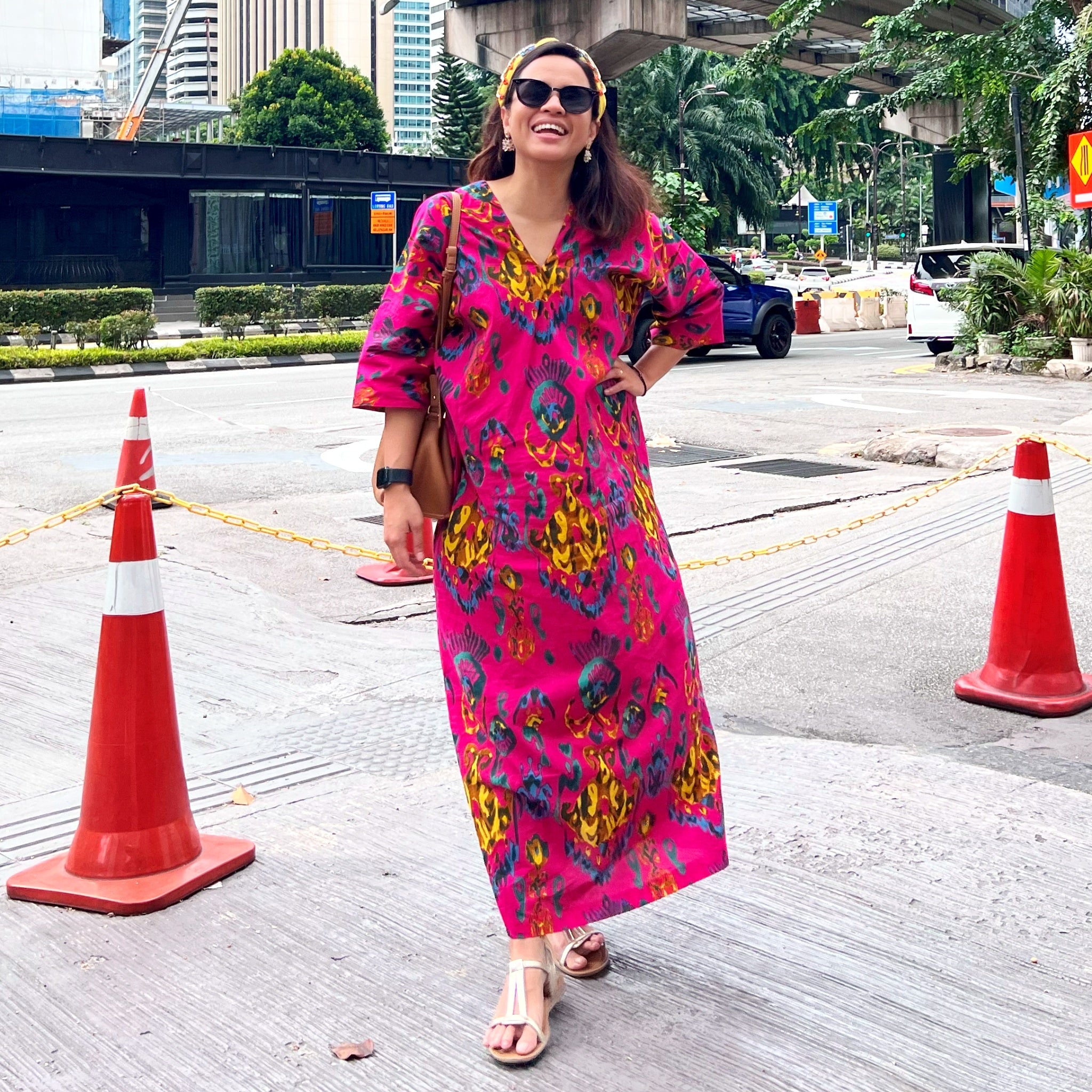 Sierra Abstract Kaftan - Pink