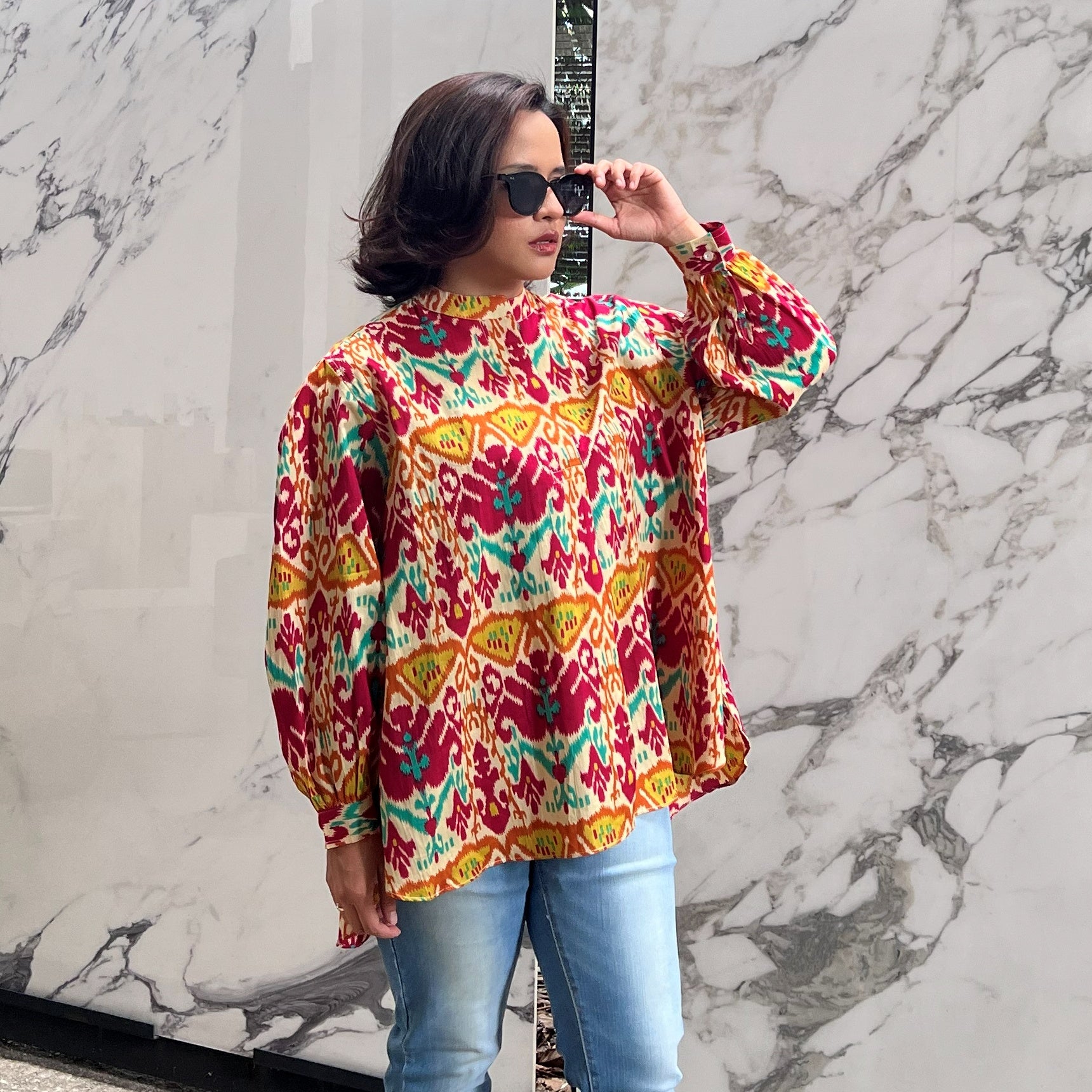 Umiq Ikat Abstract Top - Boho Chic