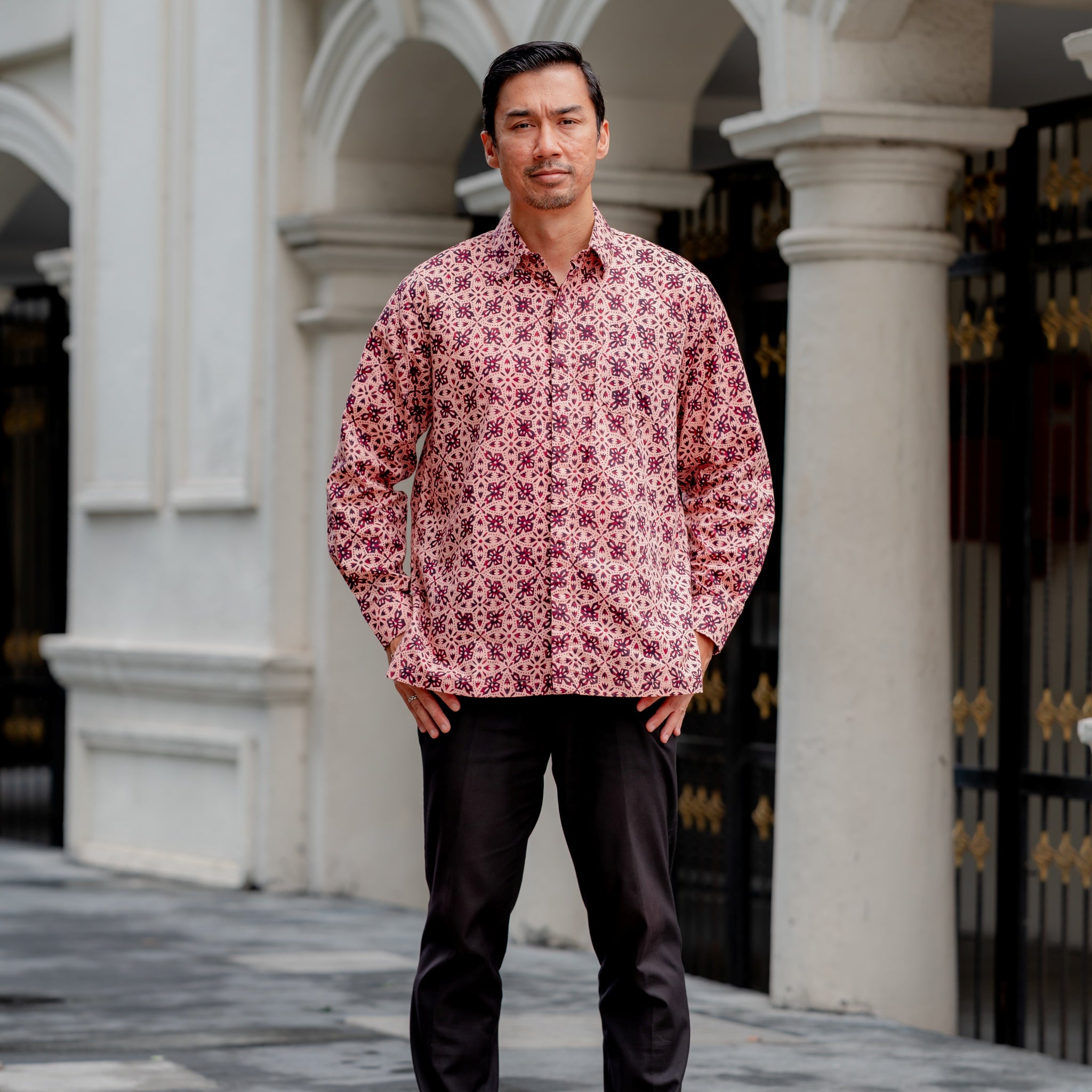 Men Batik PKL Long Sleeve in Crimson
