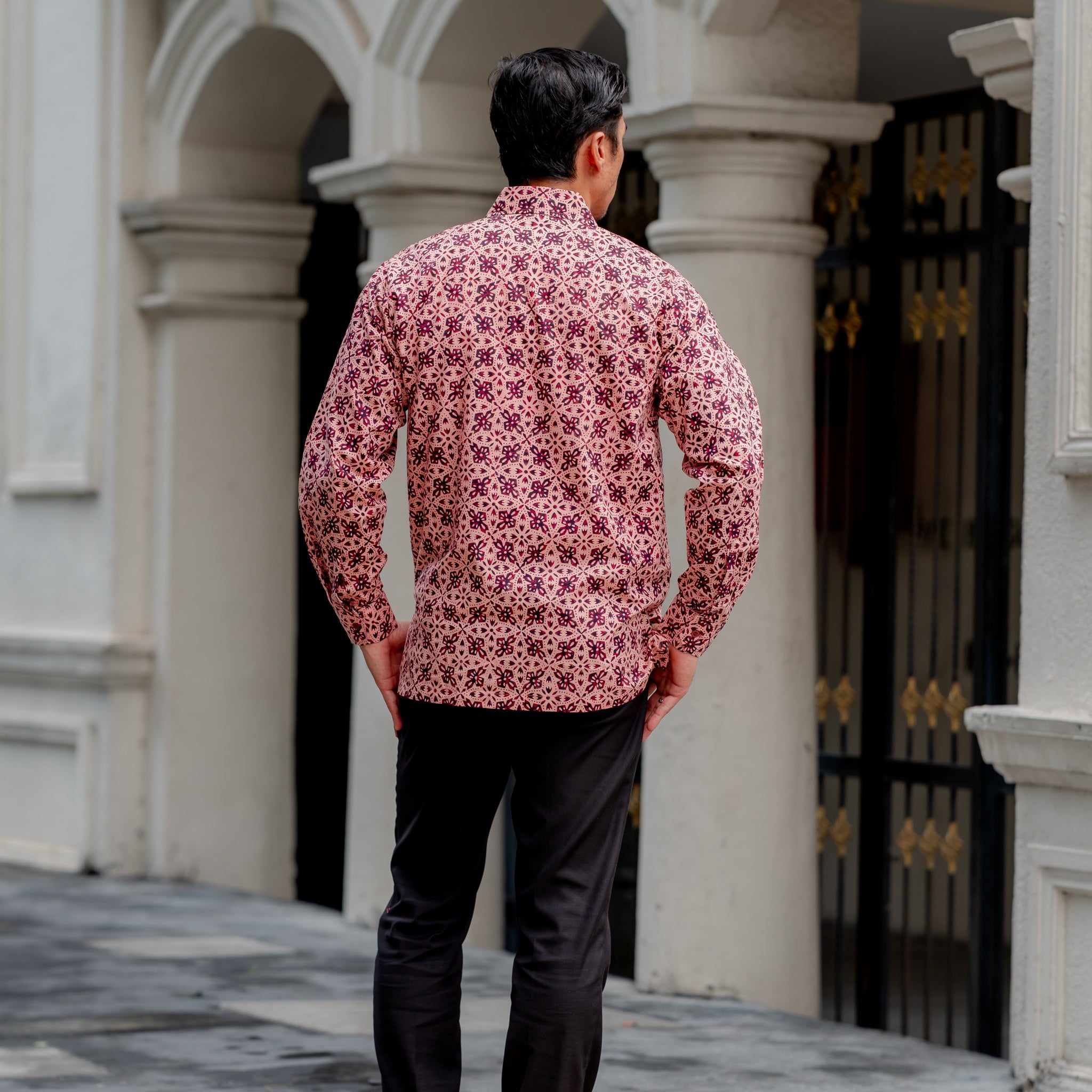 Men Batik PKL Long Sleeve in Crimson