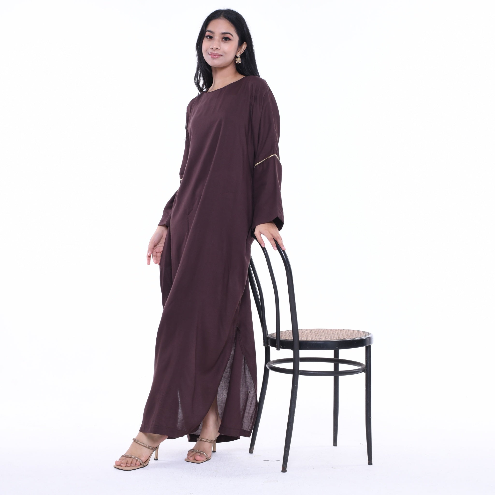 Shamara Basic Jubah - Dark Brown