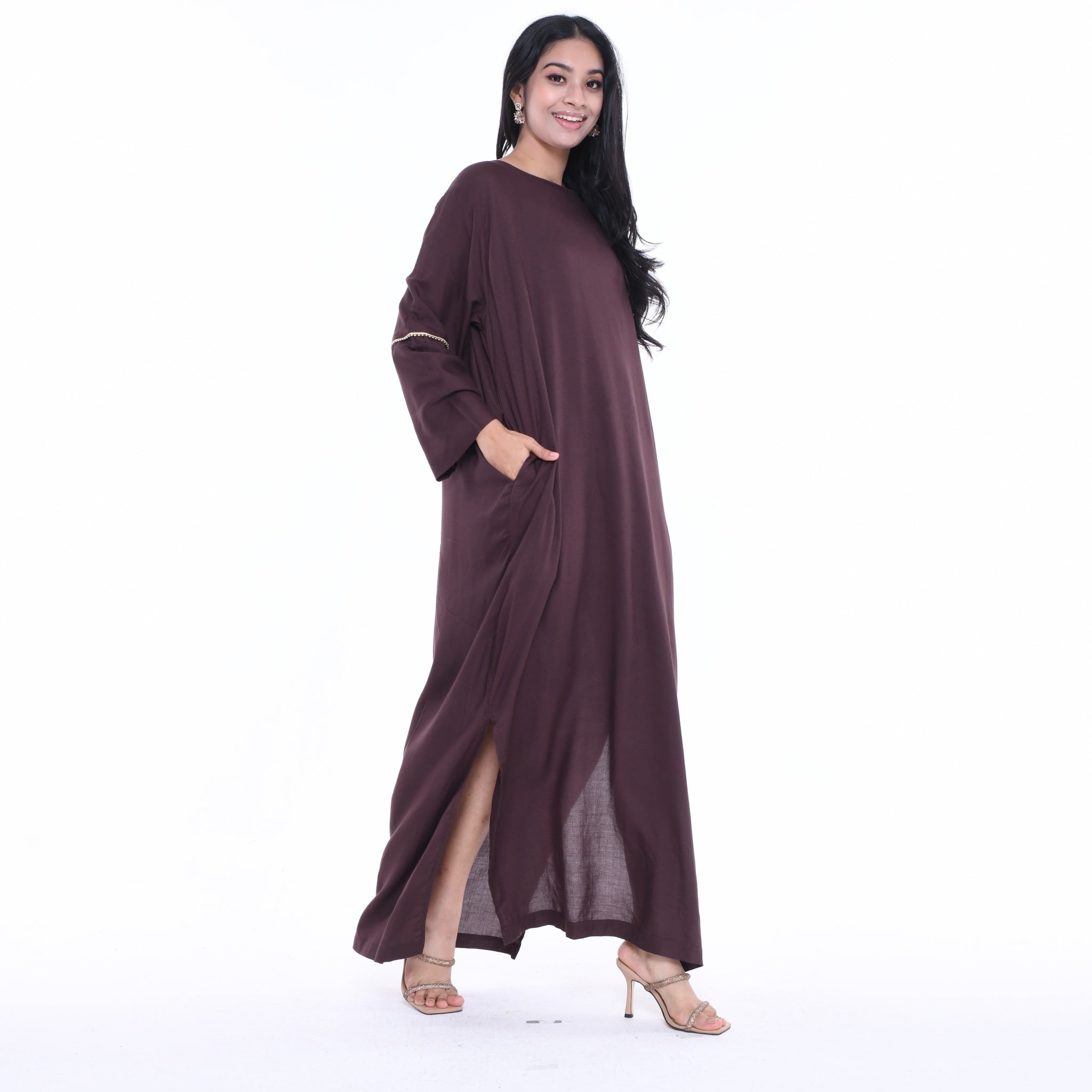 Shamara Basic Jubah - Dark Brown