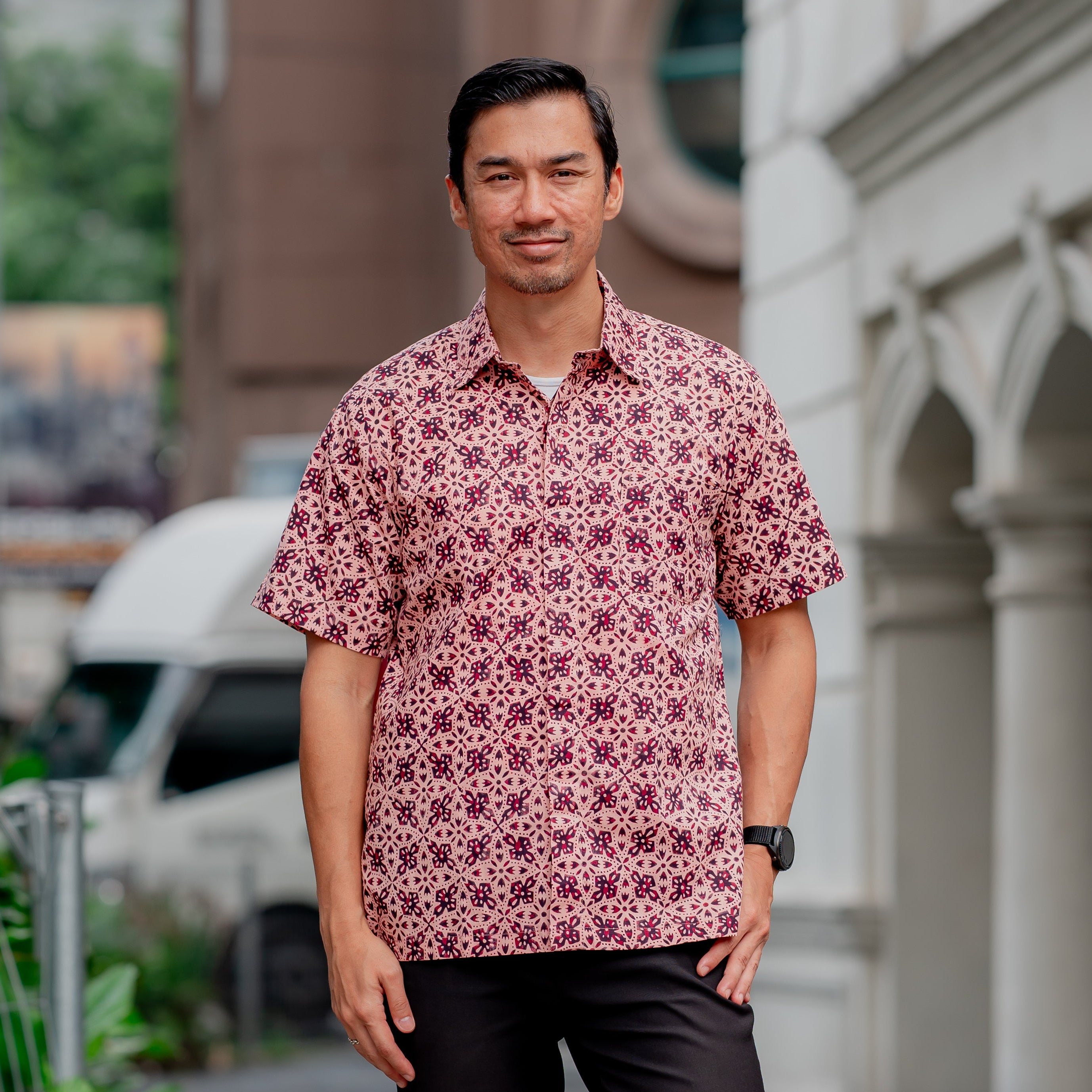 Men Batik PKL Short Sleeve in Crimson