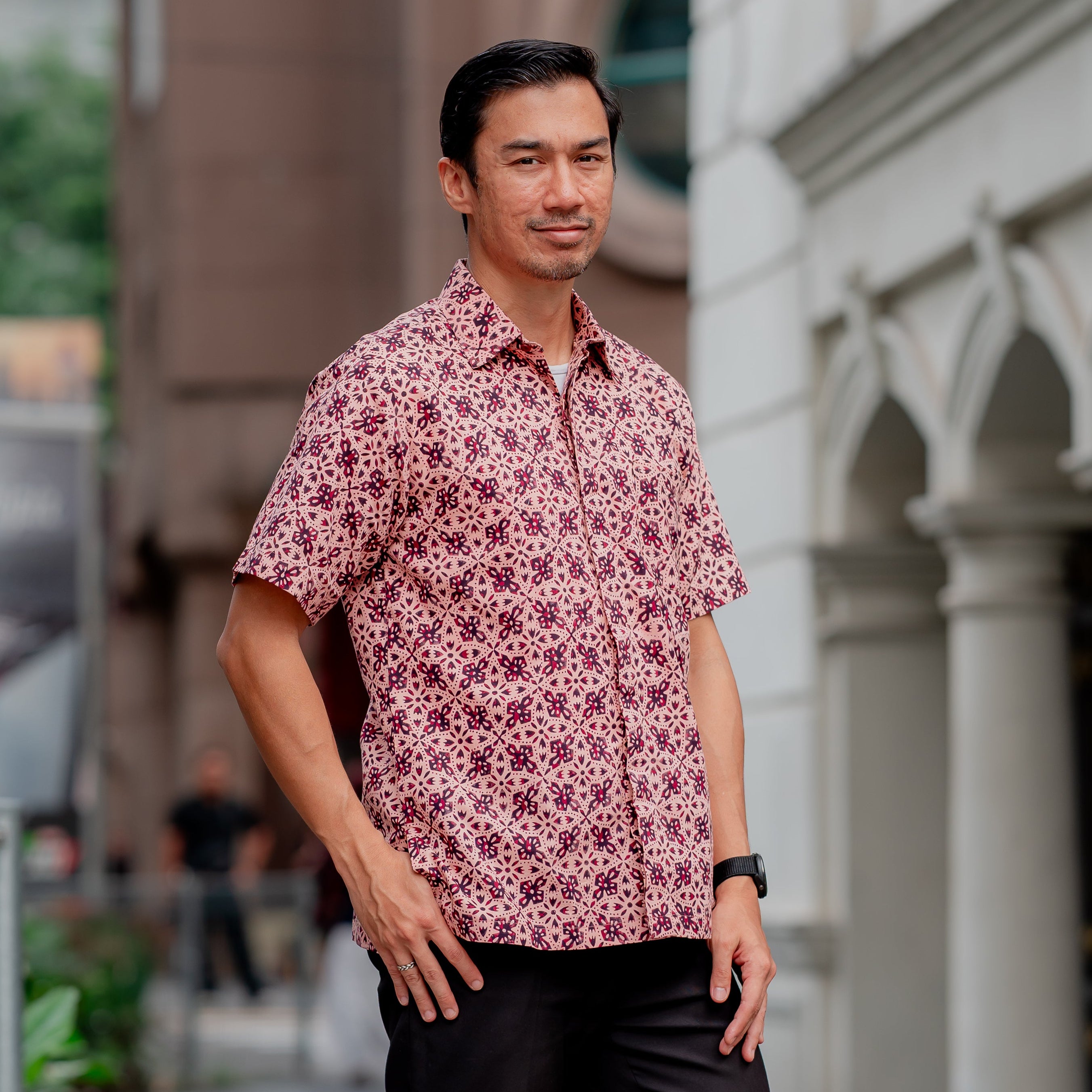 Men Batik PKL Short Sleeve in Crimson