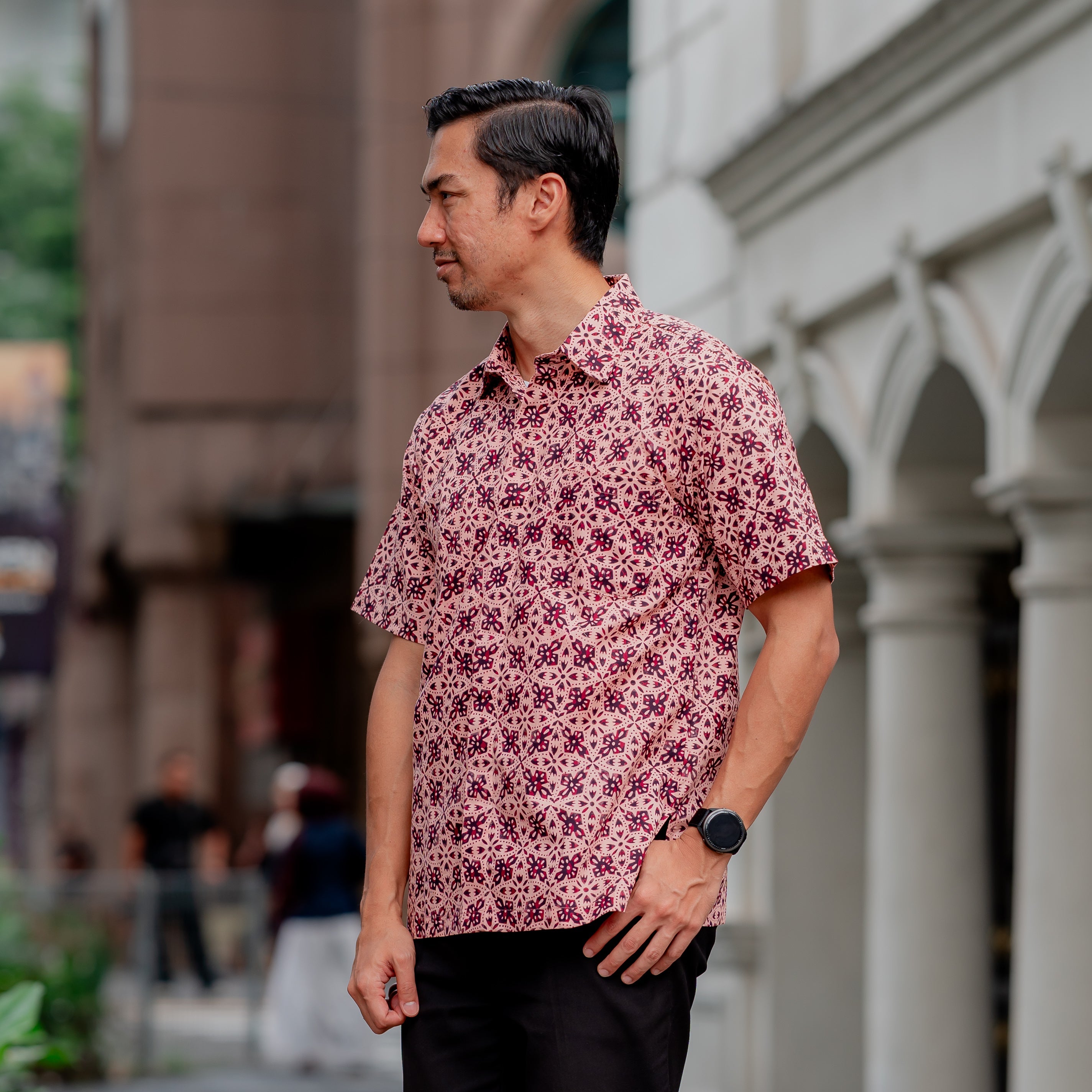 Men Batik PKL Short Sleeve in Crimson