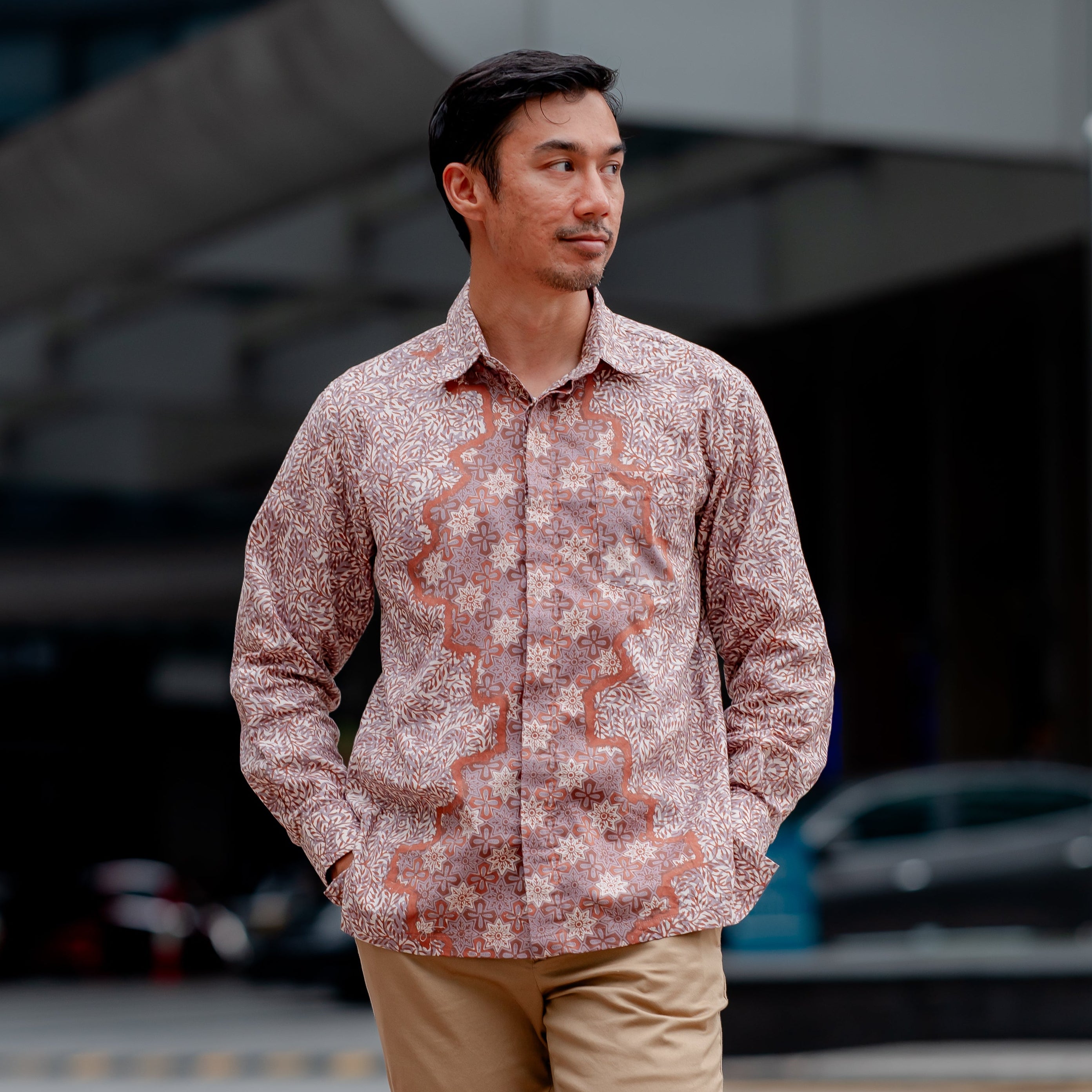 Men Batik PKL Long Sleeve in Chai