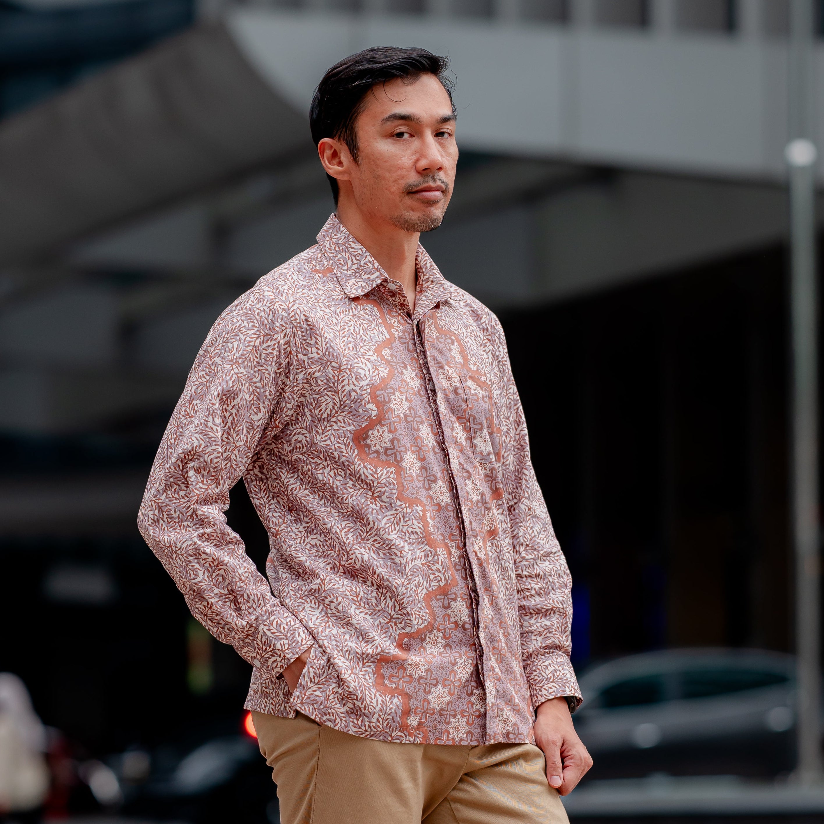 Men Batik PKL Long Sleeve in Chai