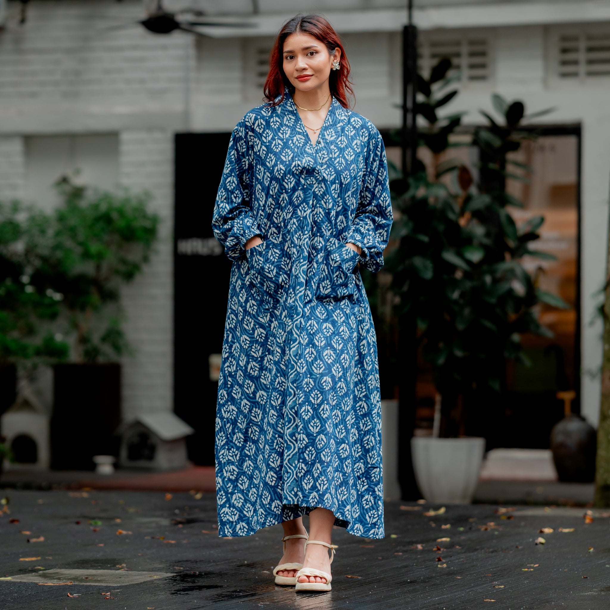 Indigo Batik Loose Dress