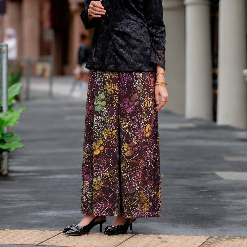 Black Azalea Batik Skirt in Plum