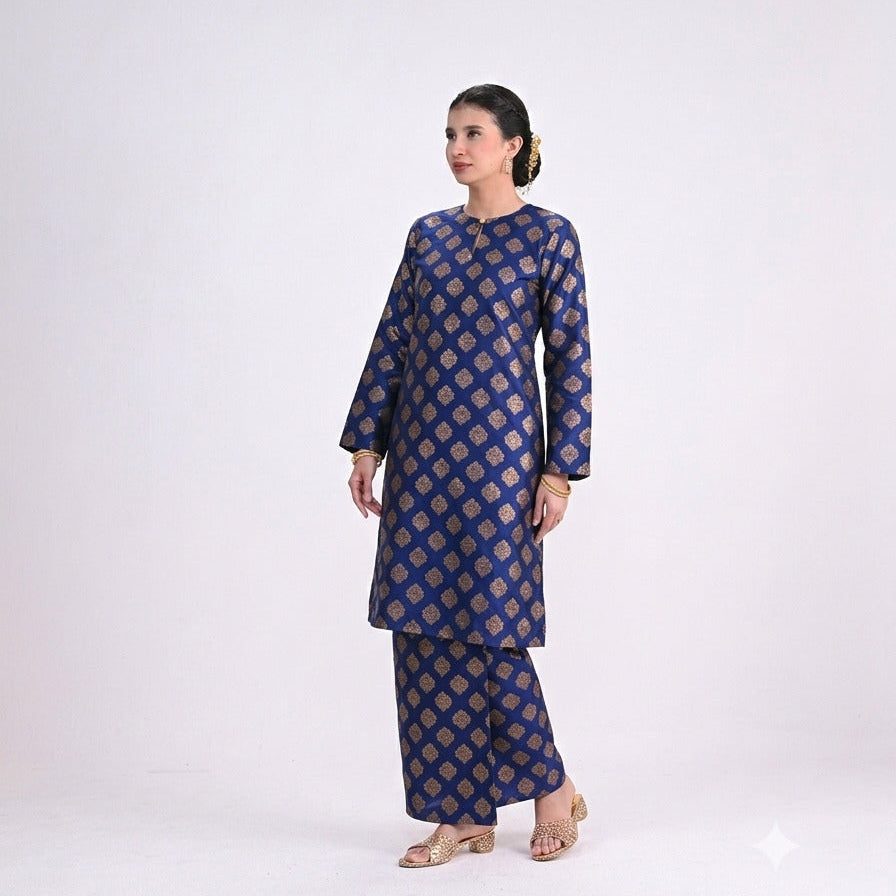 Baju Kurung Anggerik Tabur Blue