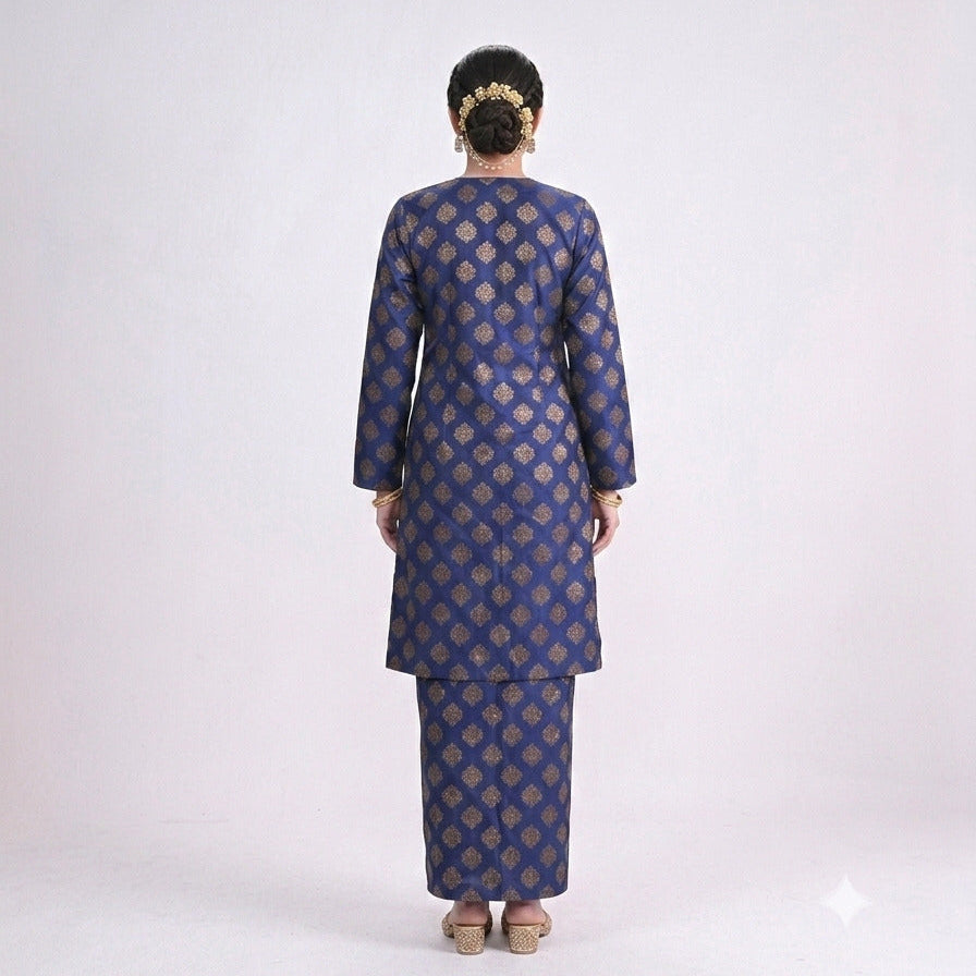 Baju Kurung Anggerik Tabur Blue