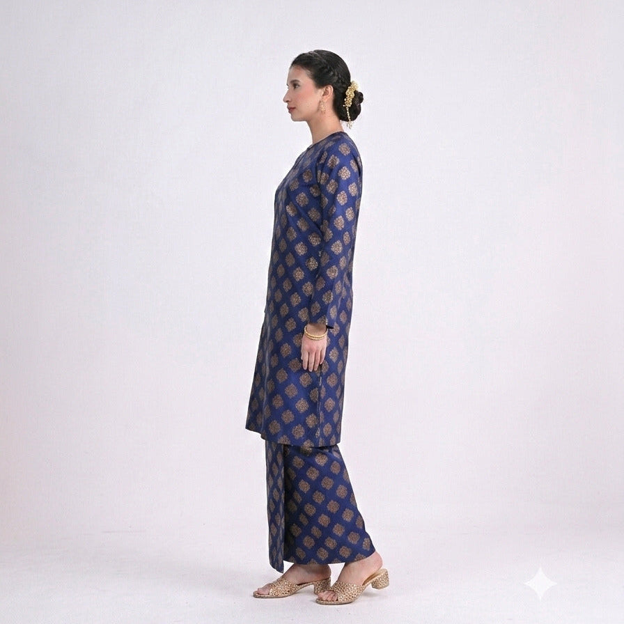 Baju Kurung Anggerik Tabur Blue