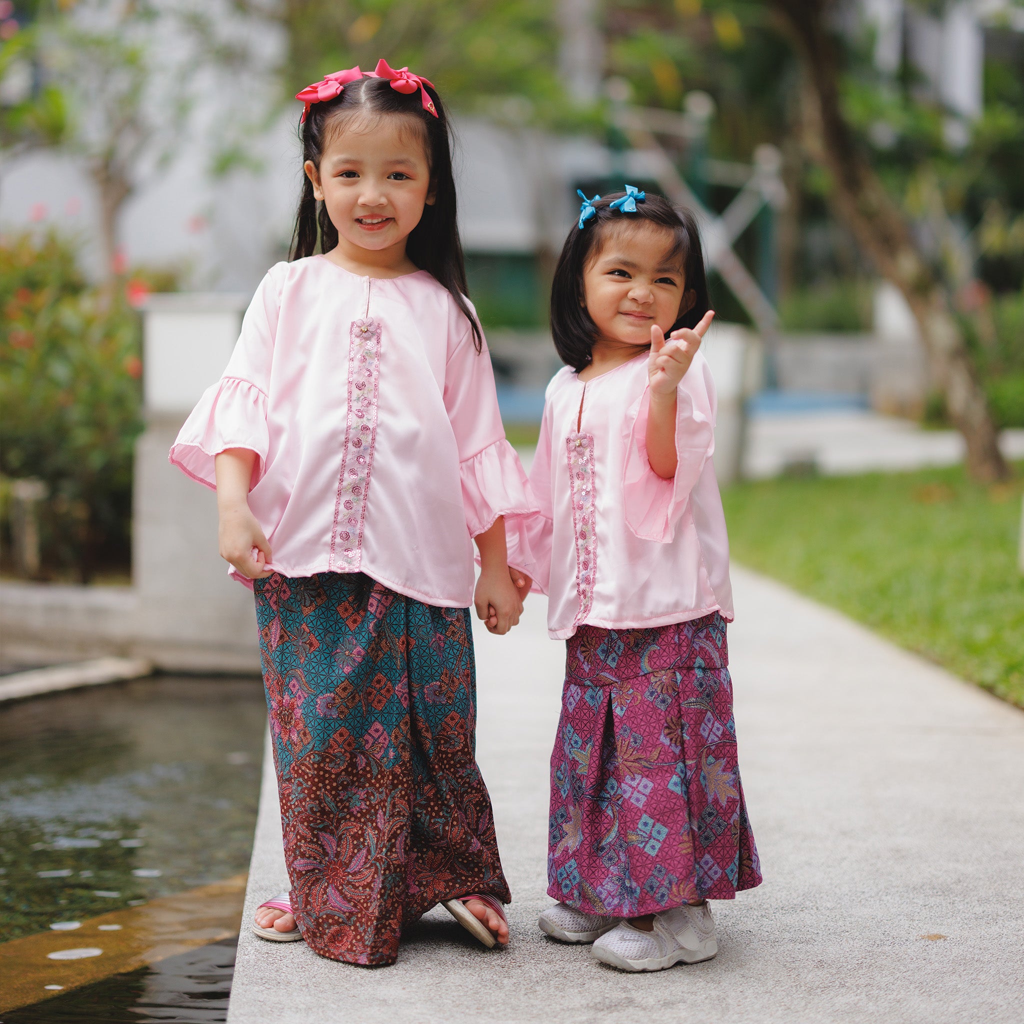 Baju Kedah Pink Batik-Girls