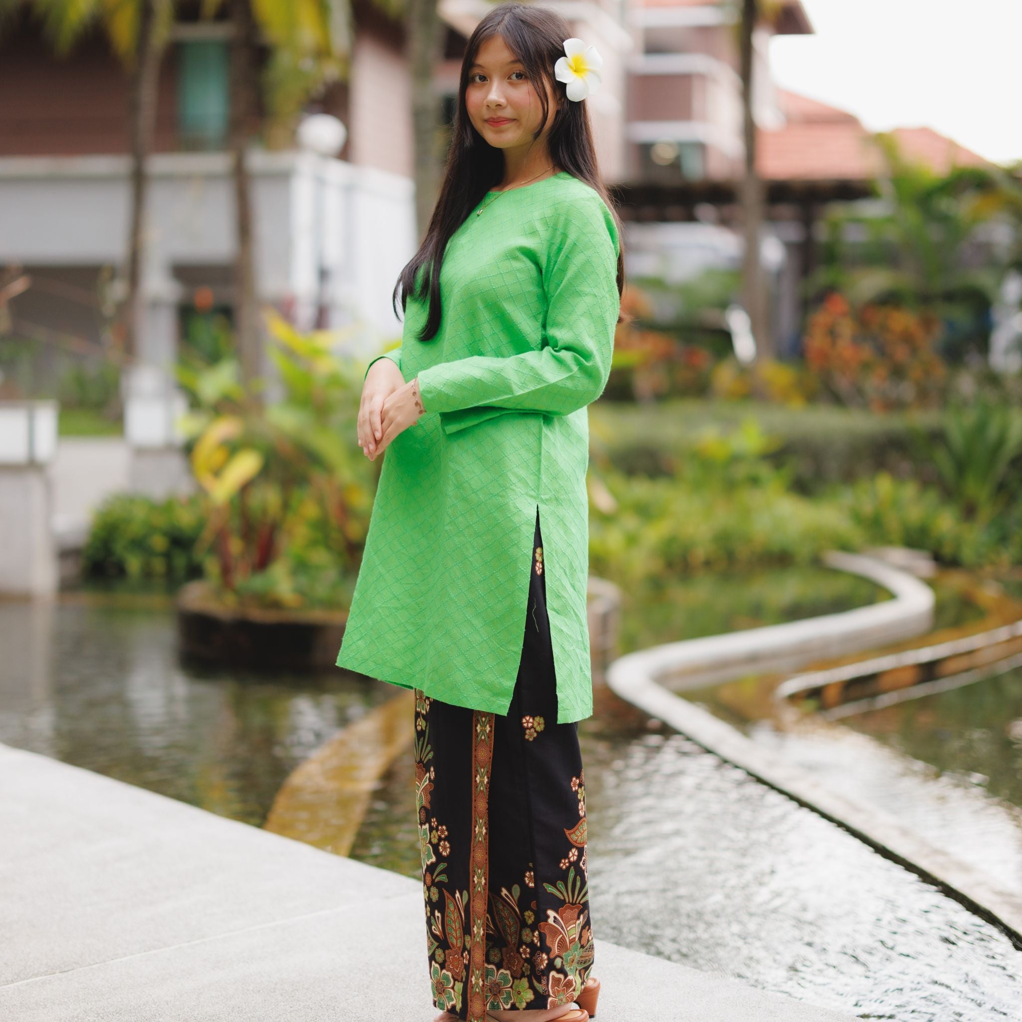 Baju Kurung Moden Kurta Green